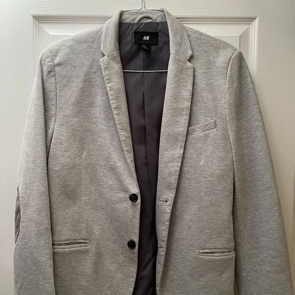 H&M Other - Men’s H&M slim fit blazer elbow patches gray 40R